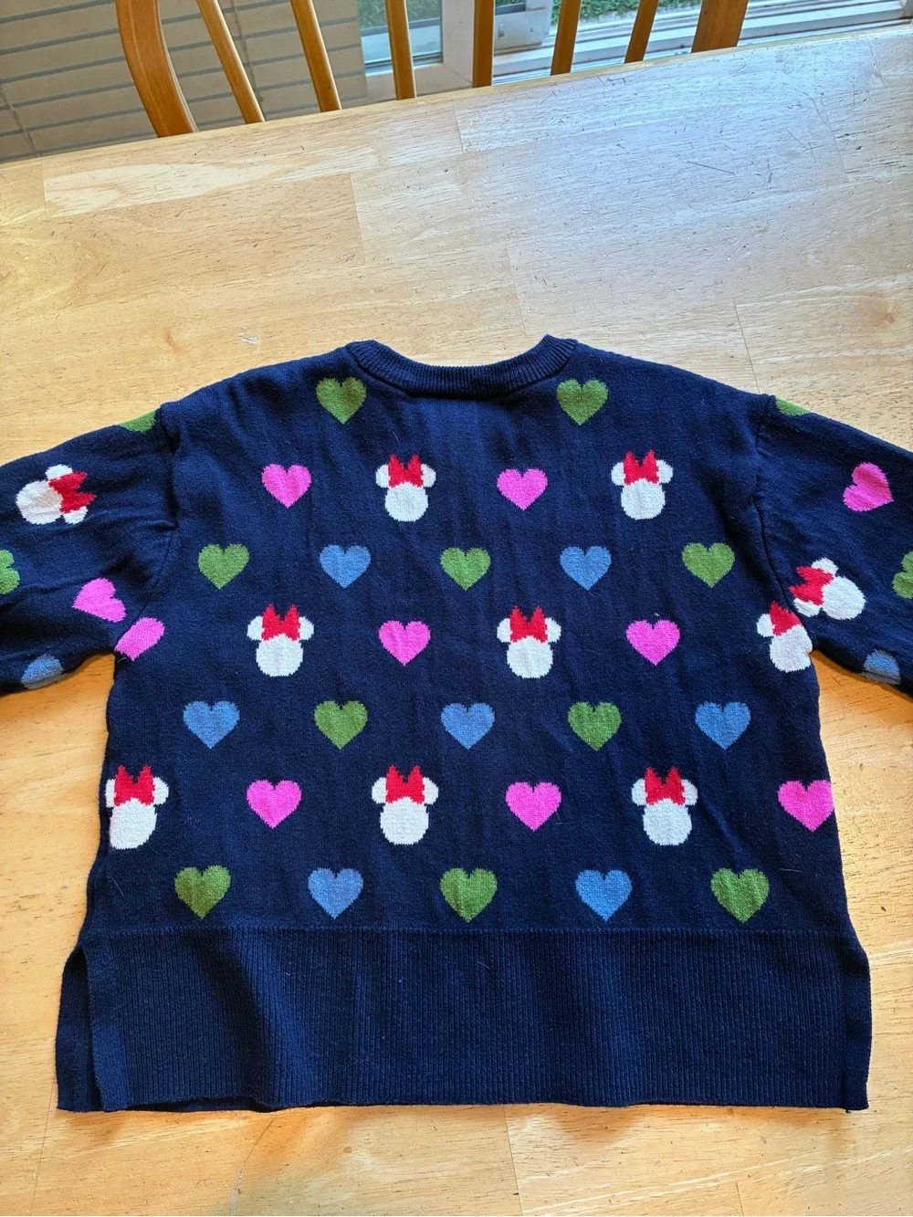 Baby Gap X Disney Minnie Mouse & Heart Crewneck Sweater Girls Size 5